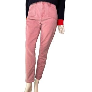 Jordache High Rise Cigarette Jeans Utility Dusty Rose Straight Leg Grunge Sz 8